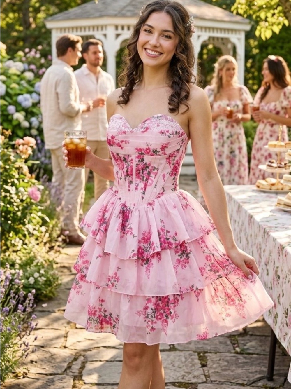 Floral Tiered Party Dress